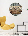 European Creative Wall Clock Wooden Living Room Quartz