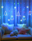 Decorate Christmas Tree Hanging Lamp Room Bedroom Curtain Layout