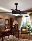 American Simple Light Luxury Home Wood Leaf Fan