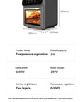 12L Large Capacity Electric Air Fryers Oil-free Automatic Household Kitchen 360°Baking Convection Oven Deep Fryer without Oil