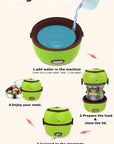 DMWD MINI Rice Cooker Thermal Heating Electric Lunch Box 1/2 Layers Portable Food Steamer Cooking Container Meal Lunchbox Warmer