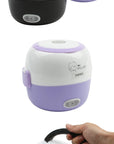 DMWD MINI Rice Cooker Thermal Heating Electric Lunch Box 1/2 Layers Portable Food Steamer Cooking Container Meal Lunchbox Warmer