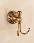 Antique Brushed Copper Carved Base Bathroom Accessories Bath Towel Shelf Towel Bar Paper Holder Cloth Hook