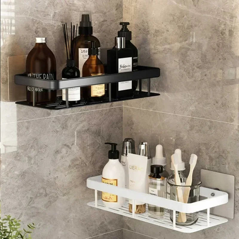 Bathroom Shelf Kitchen Storage Organizer Aluminum Alloy Shampoo Rack Shower Shelf Bathroom Accessories No Drill Shelf