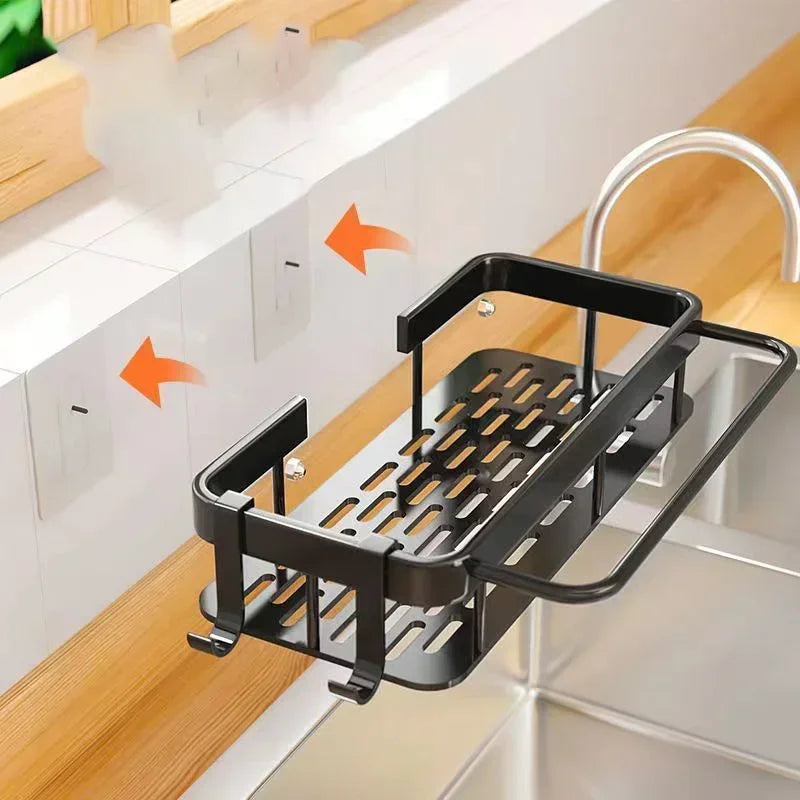 Bathroom Shelf Kitchen Storage Organizer Aluminum Alloy Shampoo Rack Shower Shelf Bathroom Accessories No Drill Shelf