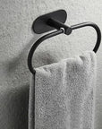 Wall Mount Toilet Towel Paper Holder Adhesive Black Silver