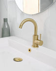 Modern Basin Faucet Gold Basin Faucet Bathroom Taps Single Handle Hot and Cold Sink Mixer Taps Stainless Steel Basin Faucet