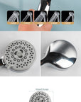 High Pressure Shower Head Handheld 3/5 Modes Multifunction Strong Flow Rain Massage Showerhead long Hose and Adjustable Holder