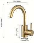 Modern Basin Faucet Gold Basin Faucet Bathroom Taps Single Handle Hot and Cold Sink Mixer Taps Stainless Steel Basin Faucet