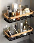 Bathroom Shelf Kitchen Storage Organizer Aluminum Alloy Shampoo Rack Shower Shelf Bathroom Accessories No Drill Shelf