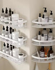 Bathroom Shelf Kitchen Storage Organizer Aluminum Alloy Shampoo Rack Shower Shelf Bathroom Accessories No Drill Shelf