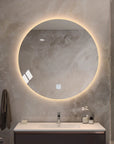 1Pcs Led Bathroom Illuminated Circular Mirror Wall Mounted Intelligence Cosmetic Mirrors Espelho Para Banheiro Home Decoration