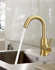 Modern Basin Faucet Gold Basin Faucet Bathroom Taps Single Handle Hot and Cold Sink Mixer Taps Stainless Steel Basin Faucet