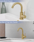 Modern Basin Faucet Gold Basin Faucet Bathroom Taps Single Handle Hot and Cold Sink Mixer Taps Stainless Steel Basin Faucet